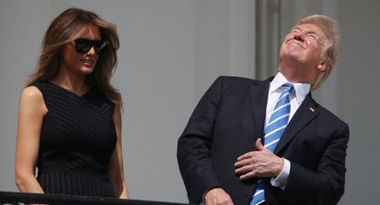 WATCH: Donald Trump ignored warnings and looked directly at the solar eclipse