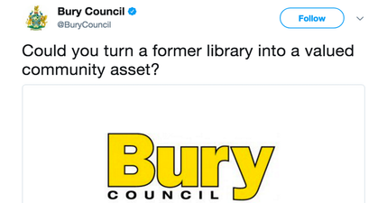 Bury Council gets righteously burned after daft tweet about a closed-down library