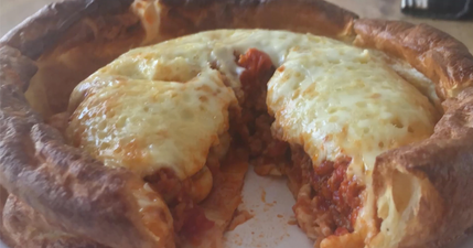 This Yorkshire pudding pizza is possibly the most outrageously delicious-looking thing ever