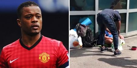 Patrice Evra spent his afternoon helping homeless people