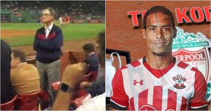 Liverpool fan demands Virgil van Dijk when he spots Reds owner at baseball game