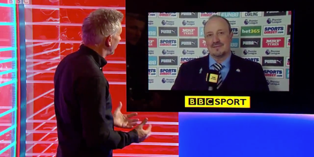 Gary Lineker had a very awkward moment with Rafa Benitez on Match of the Day last night