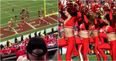 Chiefs cheerleader gets absolutely flattened by cameraman but soldiers on