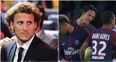 Dani Alves reacts angrily to Diego Forlan after criticism of his role in Neymar-Cavani dispute