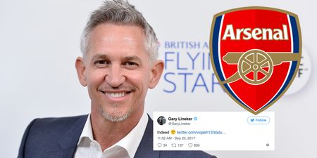 Gary Lineker just made his thoughts on Arsenal’s title chances perfectly clear