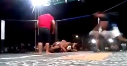 Shocking referee prompts cornerman’s cage invasion in Brazil