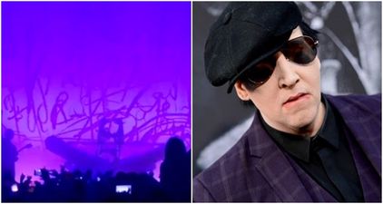 Marilyn Manson rushed to hospital after prop falls on him on stage