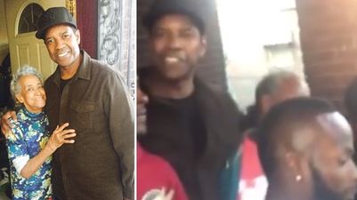 Fantastic scenes as Denzel Washington randomly drops by to visit a great-grandmother and her family