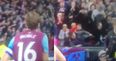 WATCH: West Ham fan takes a tumble as he attempts to catch Mark Noble’s shirt