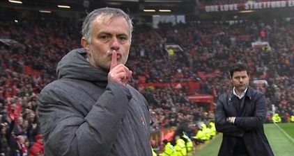 Jose Mourinho explains his gesture to the TV cameras at full-time of win over Spurs