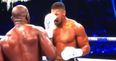 The moment that Anthony Joshua’s nose was smashed by a Takam headbutt