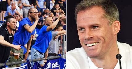 Jamie Carragher has perfect response to Everton fans for ‘Carragher stinks of p*ss’ banner