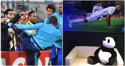 Patrice Evra has posted his first Instagram message since kicking a fan in the head