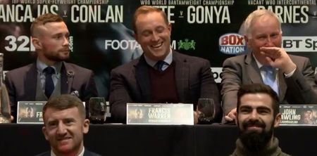 Carl Frampton didn’t seem overly impressed with journalist’s fight cancellation joke