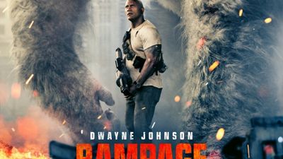 The Rock fights a giant monkey, a giant wolf and a giant lizard in Rampage