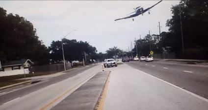 Dramatic dashcam footage captures plane crashing onto a highway in Florida