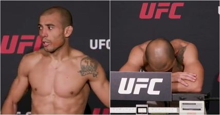 Jose Aldo gets fright of his life at UFC 218 weigh-in