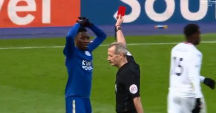 Viewers all made the same joke after Wilfred Ndidi’s red card against Crystal Palace