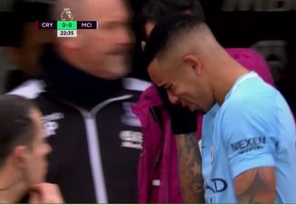 Gabriel Jesus was absolutely distraught by his injury which forced him off against Crystal Palace