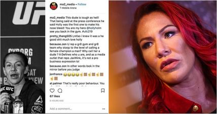 MMA photographer apologises after referring to Cris Cyborg as a man