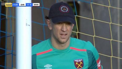 Joe Hart gets cap from West Ham fans at Shrewsbury FA Cup tie game