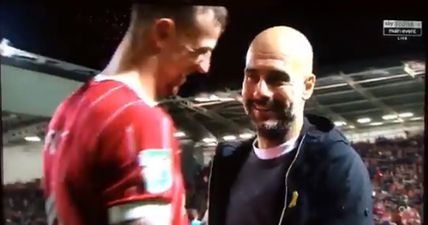 Bristol City goalscorer made the most of moment with Pep Guardiola with amazing question