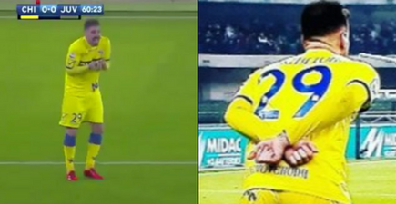 Italian defender sent off for making hand gesture with dark meaning