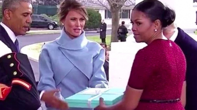 Michelle Obama finally reveals what was in that blue box from Melania