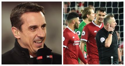 Gary Neville’s commentary sparks outrage as Liverpool fans fume over late penalty call