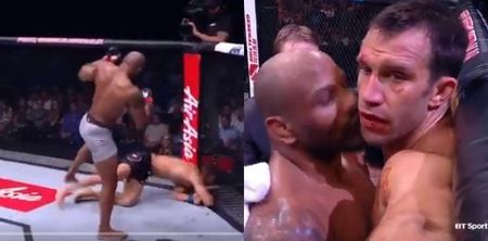 Yoel Romero brutally knocks out Luke Rockhold before kissing him in bizarre consolation effort