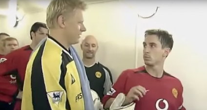 Peter Schmeichel said some harsh things to Gary Neville when they played together at Manchester United