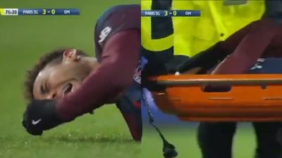 Neymar stretchered off in tears after suffering injury playing for PSG