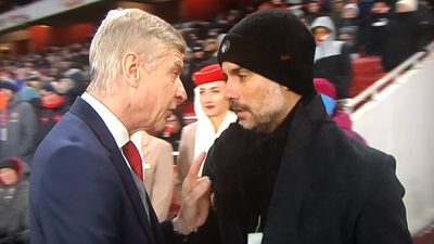 Fans reckon they know what Arsene Wenger was saying to Pep Guardiola prior to kick-off