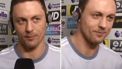 Jose Mourinho shared a joke with Nemanja Matic during his post-match interview