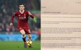 Andy Robertson sends signed Firmino jersey to young Liverpool fan who gave pocket money to food bank