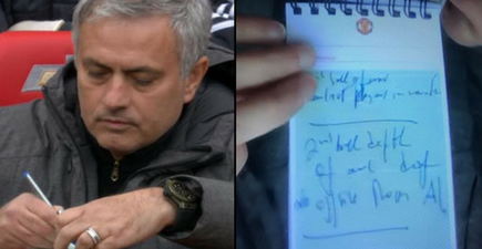 Jose Mourinho wrote something genius down on his notepad before Rashford’s goal