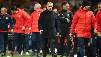 Jose Mourinho went straight into the Sevilla dressing room after Champions League defeat