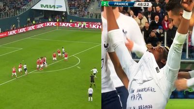 WATCH: Paul Pogba follows inch-perfect assist with stunning free-kick for France