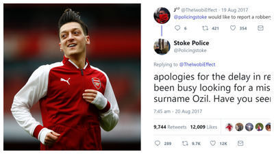 Mesut Özil fires back at Stoke Police #banter tweet