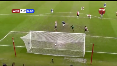 Non-League defender learns never to turn his back on the ball in worst way possible