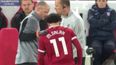 Liverpool fans sent into panic mode as Mohamed Salah limps off with groin injury