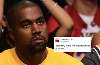 Turns out Kanye’s designer neck tattoo is just a font copy and pasted off the internet