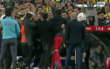 WATCH: Game abandoned after Besiktas manager struck in the head by object thrown by Fenerbahce fans