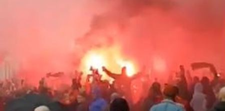 The atmosphere outside Anfield is absolutely bonkers