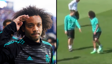 WATCH: Marcelo pulls off touch of the season in Real Madrid training ground footage