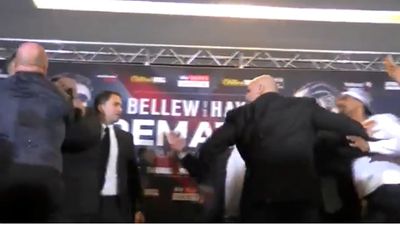 Tony Bellew and David Haye have to be separated after heated staredown