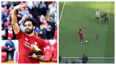 WATCH: Mo Salah and his daughter enjoy kickabout on Anfield pitch