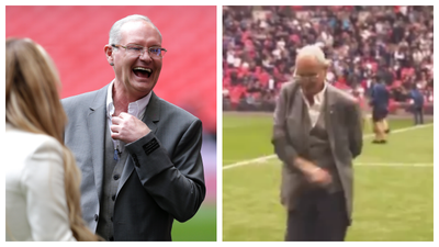 WATCH: Paul Gascoigne performed the Fortnite dance at Wembley today