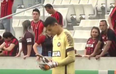 Brazilian goalkeeper checks his phone during league top flight match