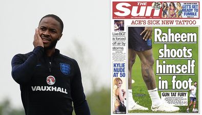 Raheem Sterling responds to The Sun’s front page on his new gun tattoo